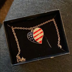 American flag heart necklace